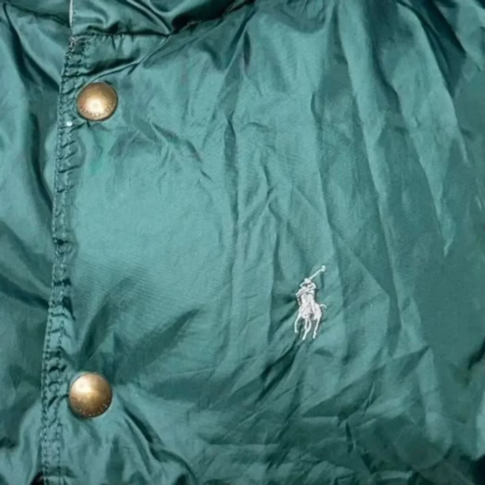 Vintage 90s Polo Ralph Lauren Puffer Vest Green Reversible Down Mens Size m